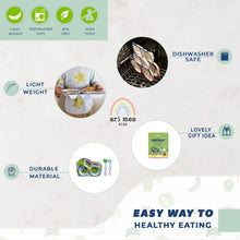 Load image into Gallery viewer, Dinosaur Shaped Plate and Spoon & Fork Set