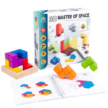 Load image into Gallery viewer, 3D Soma Cube Puzzle for Adults and Kids with 60 Puzzle Questions Brain Teaser Wooden Block
