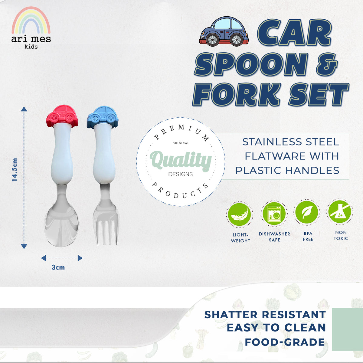 Cool Car Fork and Spoon Utensils Set – Amalka + Albert