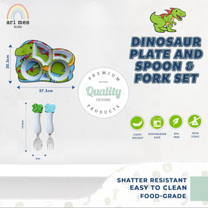 Dinosaur Shaped Plate and Spoon & Fork Set