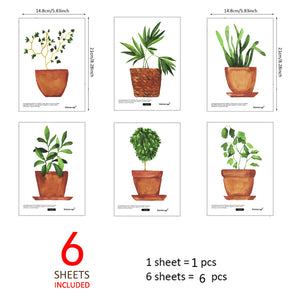 Potted Plants Mural Stickers