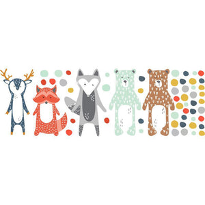 Wall Decal Animals Bears and Dots Mural Stickers