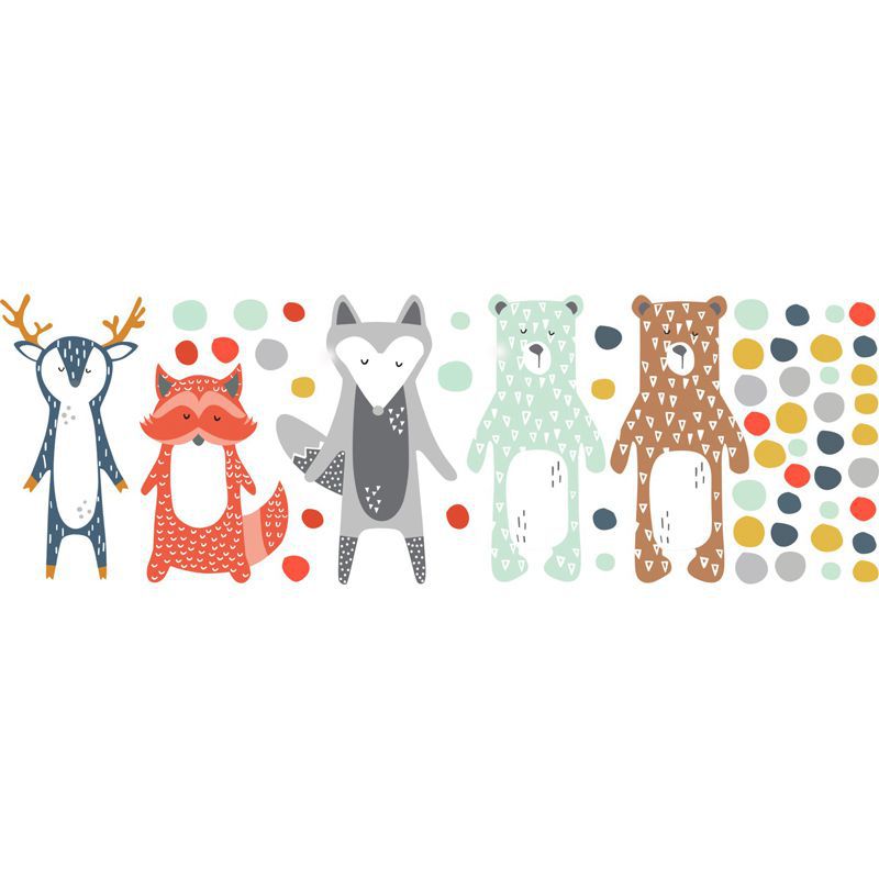 Wall Decal Animals Bears and Dots Mural Stickers